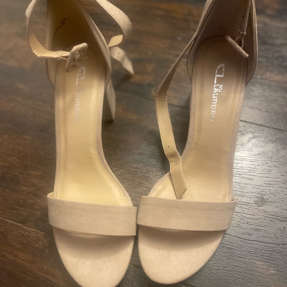 Chinese Laundry Beige Strappy Heels